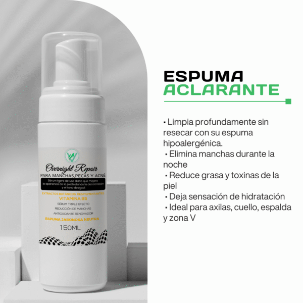 Espuma jabonosa aclaradora Overnight Repair